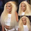 250% 40 Inch 613 Honey Blonde Deep Wave Brazilian Full 13x4 Lace Frontal Wigs Transparent Synthetic Lace Front Wigs Preplucked
