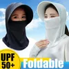 Breda randen hattar anti uv sol för kvinnor skyddande nack täcker hatt koreansk version kepsar utomhus sport vandring vikbar sommar mössa