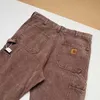 2023 men's pants fashion brand Carhart B01 B136 washed to make old overalls knee cloth logging trousers YU602ESS