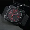 Наручительные часы 2023 мужской машины Top Top Brand Watch Bell Rubber Многофункциональный водонепроницаемый наручные часы Ross Diver Sports Clock Reloj