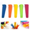 6 PCS / set Strumenti per gelato Stampi per ghiaccioli in silicone Ice Pop Maker Stampo per lecca lecca fatto in casa con coperchi rimovibili Colore casuale riutilizzabile per bambini all'ingrosso