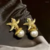 Dangle Earrings Fashion Vintage Water Drop Women Simple Pearl Star Female Jewelry