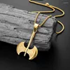 Pendentif Colliers Classique Rune Et Corbeau Amulette Slave Viking Odin Poignée Ares Hache Collier Pour Garçon Frère Tendance Cadeau