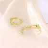 Hoop oorbellen Huggie Heart Crystal Clip op Tiny For Women Gold Compated Fashion Tendrils 2023 JewelryHoop ODET22