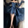 Abiti casual Francese Vintage Roya Blu Abito longuette a maniche lunghe alla moda Donna Irregolare Elegante Party Fairy Holiday Princess D