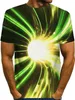 RUKAS Camiseta con estampado gráfico 3D con cuello redondo verde/negro verde morado rosa verde claro Impresión 3D pantalón corto informal ropa estampada de manga exageración clásica