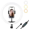 Flash Heads LED Selfie Ring Lighting Pographic Lamp USB Remote Fill Light voor Tiktok YouTube Video Live met telefoonhouder