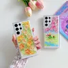 S24 olieverfschilderij stijl bloem hoesjes voor Samsung S23 Ultra S22 Plus A14 A34 A54 A53 5G mode hard acryl PC TPU Sakura bloemen berg stijlvol mooie telefoon achterkant