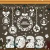 クリスマスデコレーションウィンドウステッカーデコレーションガラスステッカーサンタエルク雪だるまの静電気の家の装飾壁装飾フィルムデカール