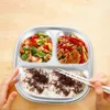Ciotole Piatto per snack per bambini Vassoio diviso per servire piatti sezionati Cena Set di posate per bambini