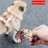 Hundhalsar Leases Dog Harness and Leash Set Print Noncepape Nylon Collar Vest Puppy Small Dog Accessories Pet Products French Bulldog Pug 230512