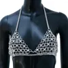 Kadın Tankları Kadınlar Rhinestone Vücut Zinciri Camisole Bikini Partisi Koşum Sütü Brage Seksi iç çamaşırı Plaj Parlak Elmas Mahsul Top