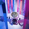 Horloges PINDU Design Herenhorloges Origineel Tourbillon-uurwerk Volledige saffierkast Diamond Skeleton Watch Sport Automatic