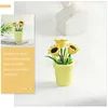 Fleurs décoratives 2 Pcs Plantes Miniatures Artificielles Petites Choses Décoration De Bureau Jouets Tournesol Accessoires 1: 12 Maison Centres De Table Tables