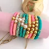 Charmarmband go2boho heishi skivpärlor armband för kvinnor flickvänner gåva polymer lera pärlsmycken