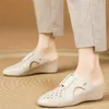 Sandals Oxfords Shoes Women Genuine Leather Wedges High Heel Gladiator Female Summer Round Toe Platform Pumps Casual