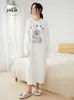 Women's Sleepwear Home Wear Gelato Pique Women Nightgown Ladies Fashion Autumn Winter Fluffy Sleep Dress P230511