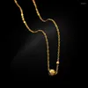 Hangende kettingen gehamerd meteoriet gouden kralen roestvrijstalen kleur ketting voor vrouwen 18k pvd vergulde chique sieraden