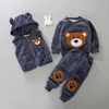 Clothing Sets Autumn Winter Girls And Boys Clothes 2 Pieces Casual Gold Velvet Tracksuit For Sport Suits Kids Children SetClothing