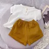 Clothing Sets Baby Kids Girls Clothes Short Summer Toddler Boy Cotton T shirt Shorts Linen Children Outfits Suits for 1 6 Years 230511