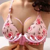 Bras sexig push up bh front spänne sömlösa bh ringar stål antisag bekväm andningsbar bh dropshipping p230512