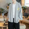 Ethnic Clothing Kimono Cardigan Men Haori Karate Samurai Costume Japanese Traditional Cotton Linen Male Yukata Gown