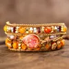 Chain Opal Water Drop Love Armelets Leather Beaded Imperial Stones Triple Bangles 230511