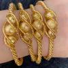 Очарование браслетов 4pcs Этнический бусин Золотой цвет Дубай Bangles for Women 24K Медный Саудовский арабский браслет девочки Африка Свадебные украшения 230511