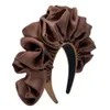 Hair Rubber Bands Trendy Statement Women's Satin Ruffle Headband Girls Scrunchie Nigerial Asooke Head Party Headpiece 230512