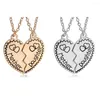 Hänge halsband 1 Set Mother Daughter Heart Necklace Sparcing Graved Letter Love for Women Girls Mom smyckespresent