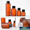 Amber Cam Şişe Protable Losyon Sprey Pompası Konteyner Boş Doldurulabilir Seyahat Kozmetik Krem Şampuan Şişeler