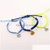 Cadena Colorf Hilo Pulseras trenzadas Te amo mamá Joyería afortunada para mamá Encanto Regalo del día de la madre Familia Bendiga Cuerda Pulsera Dhgarden Dh6N8