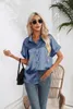 Damen Polos High-End-lose Art Hemdkragen weiblich 2023 Sommer Luxus Kurzarm Imitation Seide