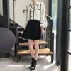 Women's Wool & Blends Cardigan Sweater Women Short Blend Jacket Peacoat Black White Elegant Chic Korean Style