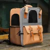 Zaino per cani da compagnia Borsa da viaggio portatile Borsa da viaggio traspirante in tessuto Oxford di grande capacità Borsa da viaggio per gatti con doppie cinghie