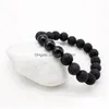 Бисерский модный 10 -миллиметровый черный лава -каменные браслеты чакра исцеляет браслет йоги для женщин для женщин растягивание тигровых глаз, еврейка дхгарден дххи
