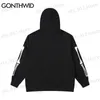 Sudaderas con capucha para hombre GONTHWID 2023 Hip Hop Sudadera con capucha Sudadera Streetwear Earth Skeleton Print Punk Gothic Hooded Winter Harajuku Cotton Pullover Black T230512