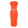 Two Piece Dress Orange Casual Two Piece Set Women Skirt Women Summer Fashion Urban Crop Top And Skirt Suits Outfits Yellow Robe Femme Ete 230512