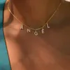 Gepersonaliseerde letternaam ketting roestvrijstalen vrouwen alpahbet hanger, eerste kraagverklaring charmes cadeau