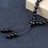 Pulseira multicamada de fios Black Lava Stone Bracelet 108 Mala Colar Homens Homens Charme Charme