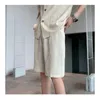 Mensu -trajes 8xlm Tamanho grande de verão masculino traje respirável confortável estilo chinês Camisa de lapela curta e calça curta Men 230511