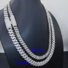 Подвесные ожерелья пропускают алмазный тестер 925 Серебряное ожерелье VVS Ювелирные изделия заморожены 10 мм 10 мм двойные ряды хип -хоп мойссанит кубинский цепь