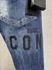 DSQ Phantom Turtle Jeans Mens Mens Luxury Designer Jeans Skinny Ripped Cool Guy Causal Hole Denim Fashion Märke Fit Jeans Män tvättade PA258Y