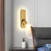 Wandlamp licht luxe slaapkamer Noordse creatief el bed lezen met schakelaar roterende hoek verstelbare schijnwerpers