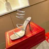 Top Rene Caovilla Donna Sandalo Designer Sandali Luxury Margot impreziosito Crystal Snake tacco alto 10 cm vera pelle taglia 35-42