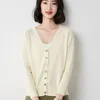 Dames Knits Cardigan Sweater Sweater Candy Colors Autumn Spring Koreaanse modestijl gebreide V Neck Solid For Women Casual Office Lady