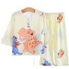Piżama dla dzieci dziewczęta letnie bawełna sutowa 1-11t Dzieci odzieży domowej Dzieci lekkie zgodne piżamę Carton ubrania pullover 230511
