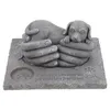 Gravestones 1pc Tombstone Pet Mourning Candleholder Prop Praying Mourning Holding Pet Cat Dog Tombstone OpenAir Candlestick Ornaments