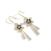 Stud South Spring And Summer New Flower Tassel Long Earring Temperament Exquisite Elegant Trend Fashion Stud Earrings