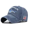 Snapbacks bordados com tubarão bordado Baseball Cap USA Papai Hat lavado Capto de algodão Sun Hat Sun Hat Out Crucker Hat Visors P230512